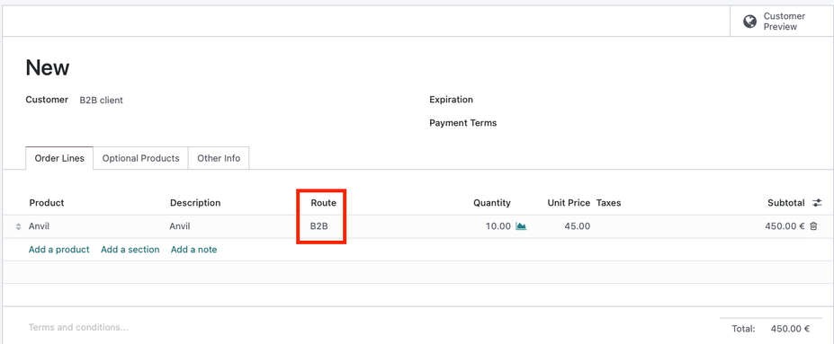 Odoo - Applicable on a order line